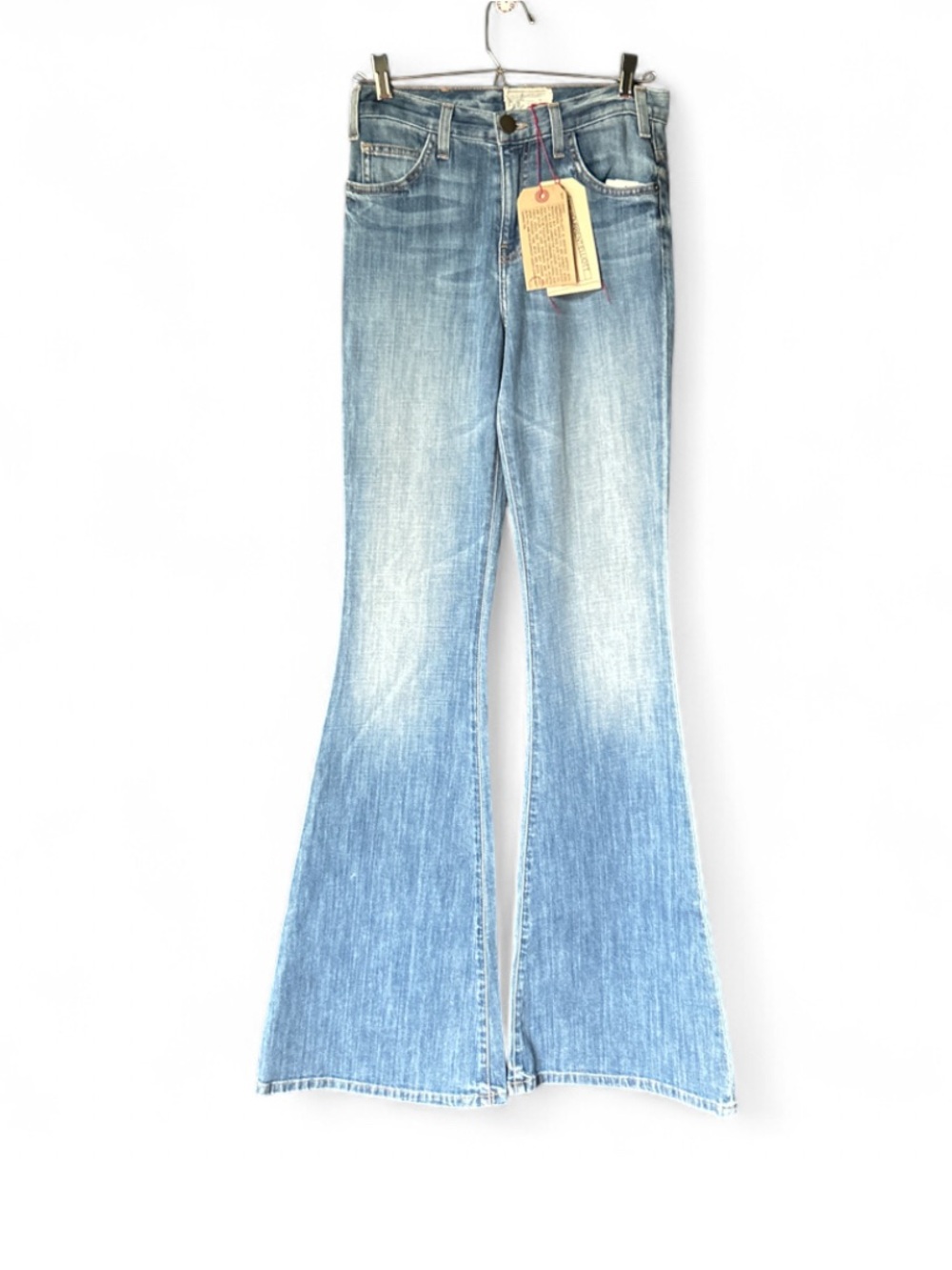 Current Elliott High Rise Bell Jeans in Canteen Blue Flared Women's Jeans